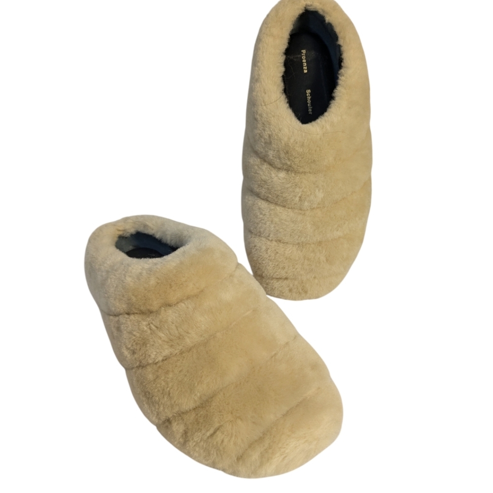 Proenza Schouler Rondo Women Shearling Lined Slide Mule Slippers size 8.5-9